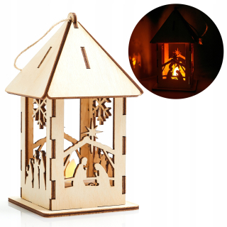 ADVENTNÁ LAMPIÓNA DREVENÁ RORATY VIANOČNÁ LED